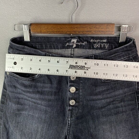 7 for all mankind Women's 28 x‎ 26 The High Waist Skinny Ankle Jeans Button Fly - Picture 5 of 11